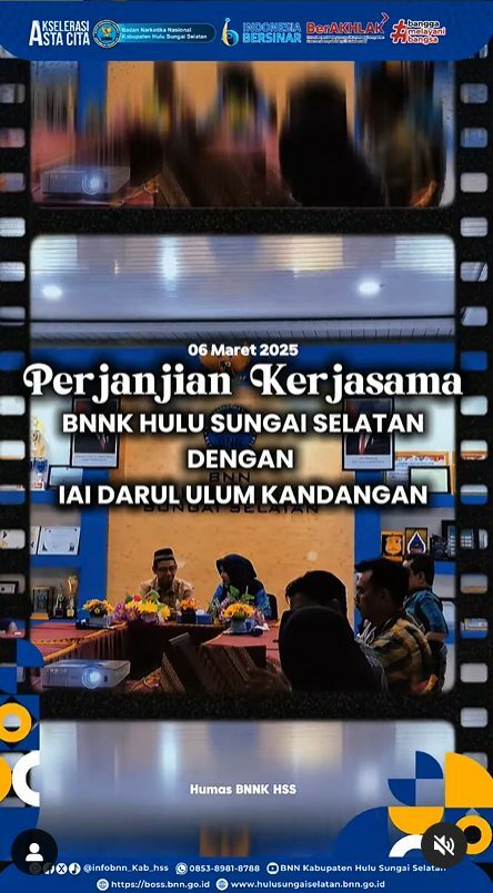 BNN Kabupaten Hulu Sungai Selatan (BNNK HSS) menerima kunjungan dari pihak Institut Agama Islam Darul Ulum Kandangan BNN Kabupaten Hulu Sungai Selatan (BNNK HSS) menerima kunjungan dari pihak Institut Agama Islam Darul Ulum Kandangan