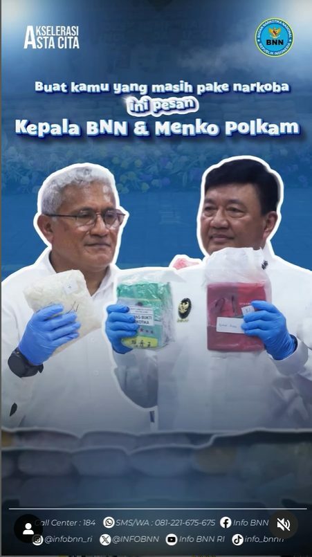 Pesan kepala BNN RI dan Menko Polkam Konsep Otomatis