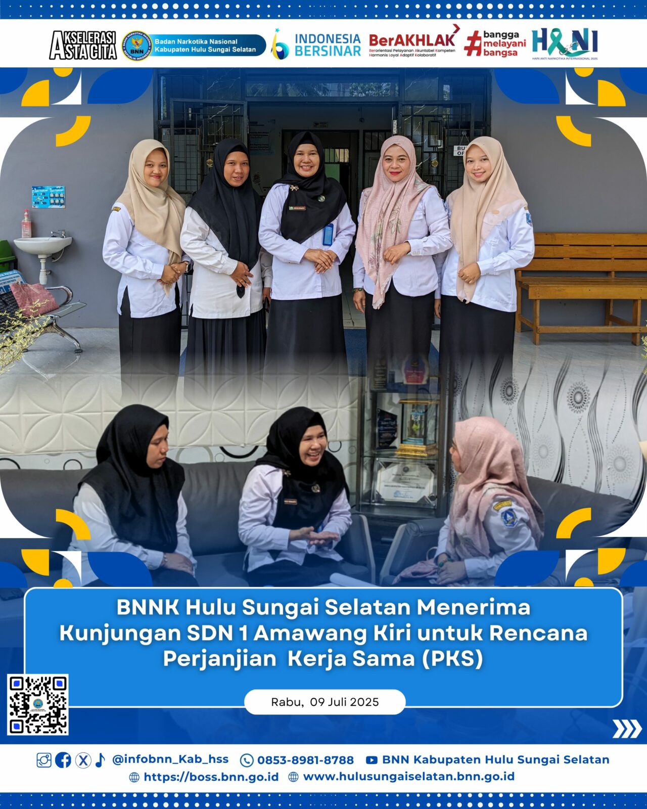 Kunjungan SDN 1 Amawang Kiri Bahas PKS dengan BNNK Hulu Sungai Selatan Kunjungan SDN 1 Amawang Kiri Bahas PKS dengan BNNK Hulu Sungai Selatan