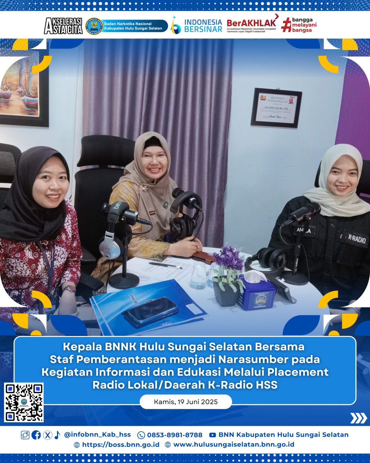 BNNK Hulu Sungai Selatan Melaksanakan Koordinasi ke RSUD Brigjend H. Hasan Basry Kandangan, Terkait PKS.